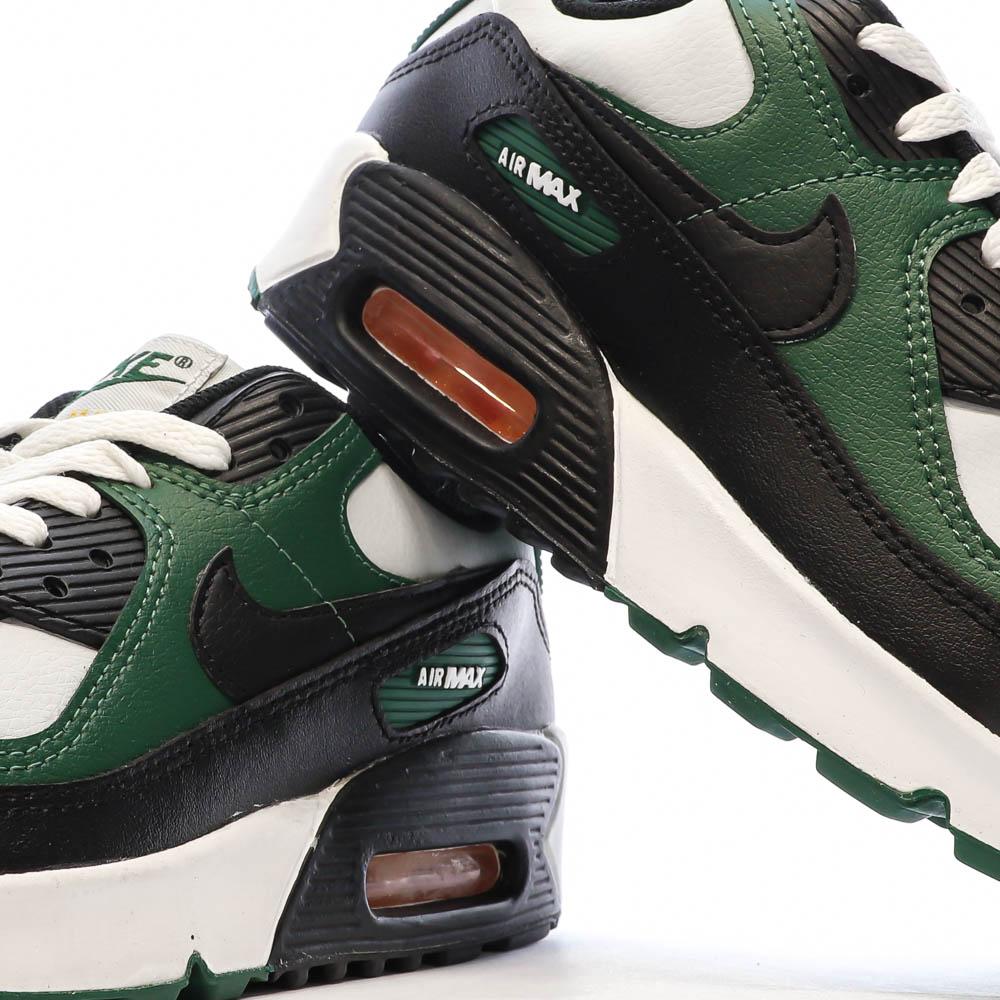 Baskets Blanches/Verte Garçon Nike Air Max 90 vue 7