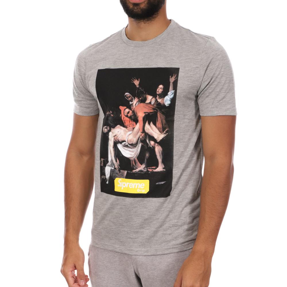 T-shirt Gris Homme Supreme Grip Caravag pas cher