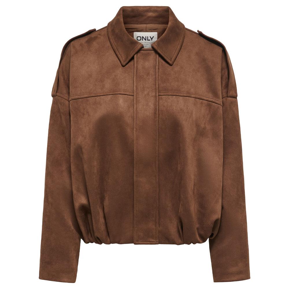 Braune Wildlederjacke für Damen von Only Amber Ansicht 3