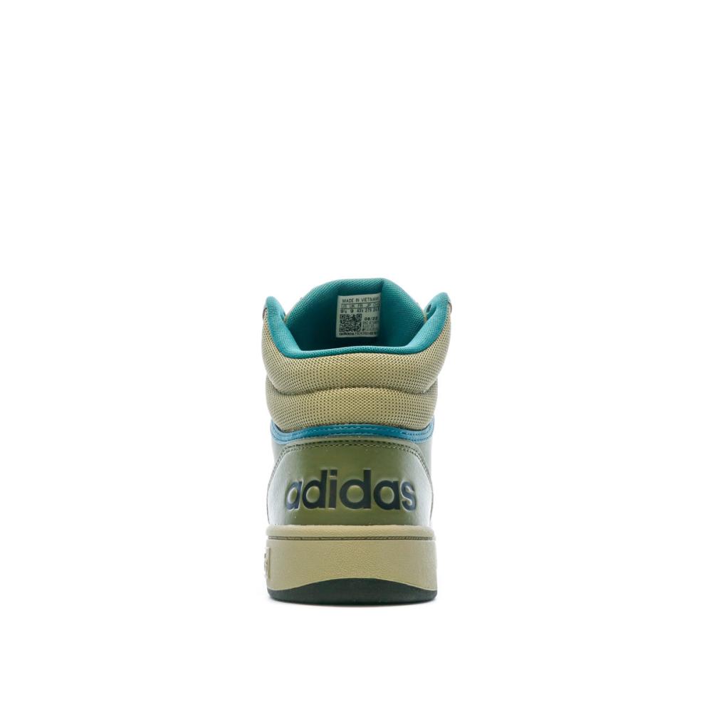 Baskets Verte Homme Adidas Hoops 3.0 Mid vue 3