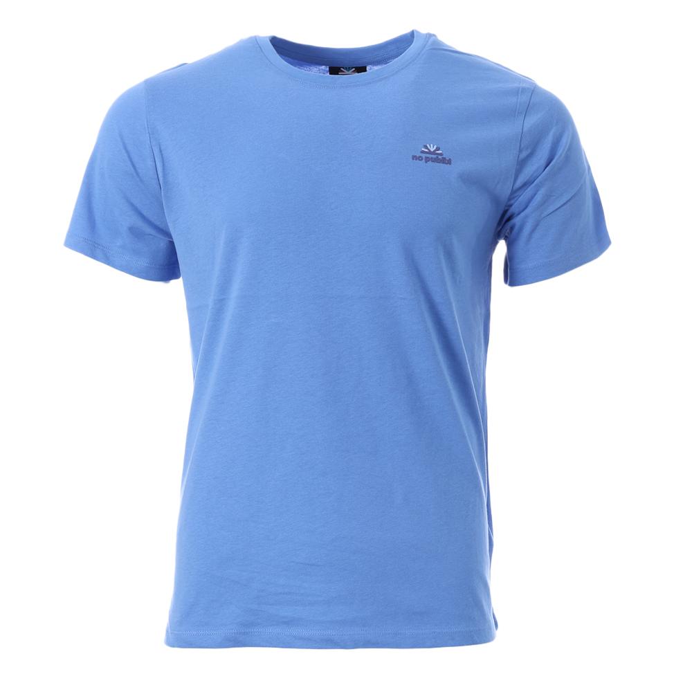 T-shirt Bleu Homme No Publik Brand pas cher
