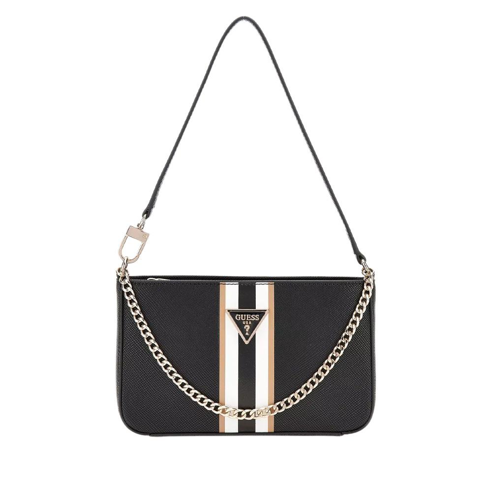 Sac à main Noir/Blanc Femme Guess Noelle pas cher