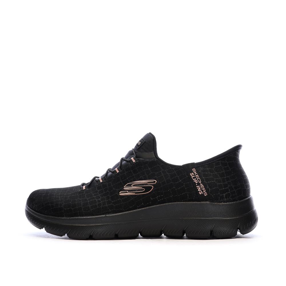 Basket Noir/Rose Femme Skechers Summits Classy Night pas cher