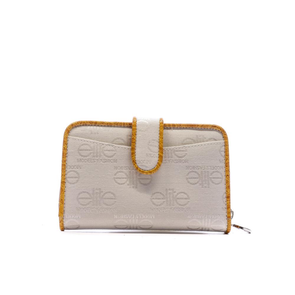 Porte monnaie Blanc/Jaune Femme Elite E9881 vue 2