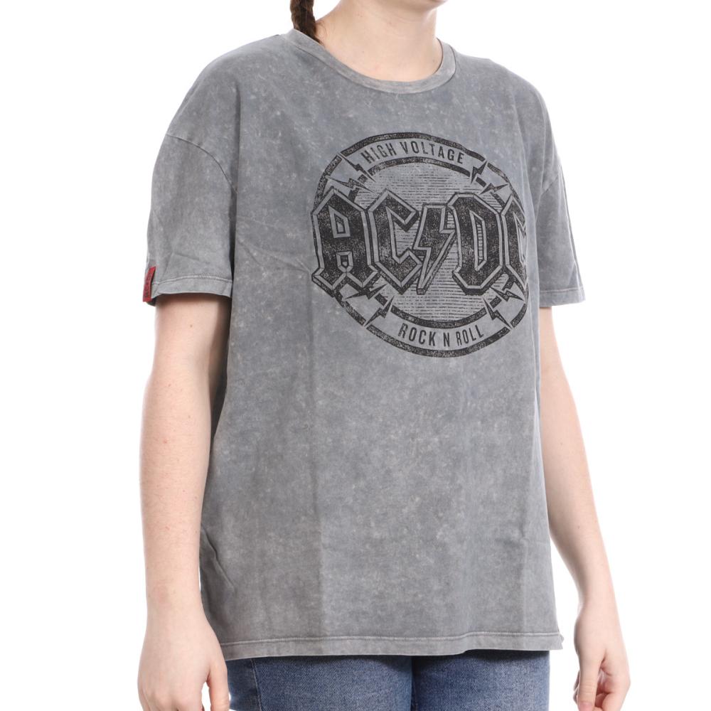 T-shirt Gris Femme Vintage Tee AC/DC pas cher