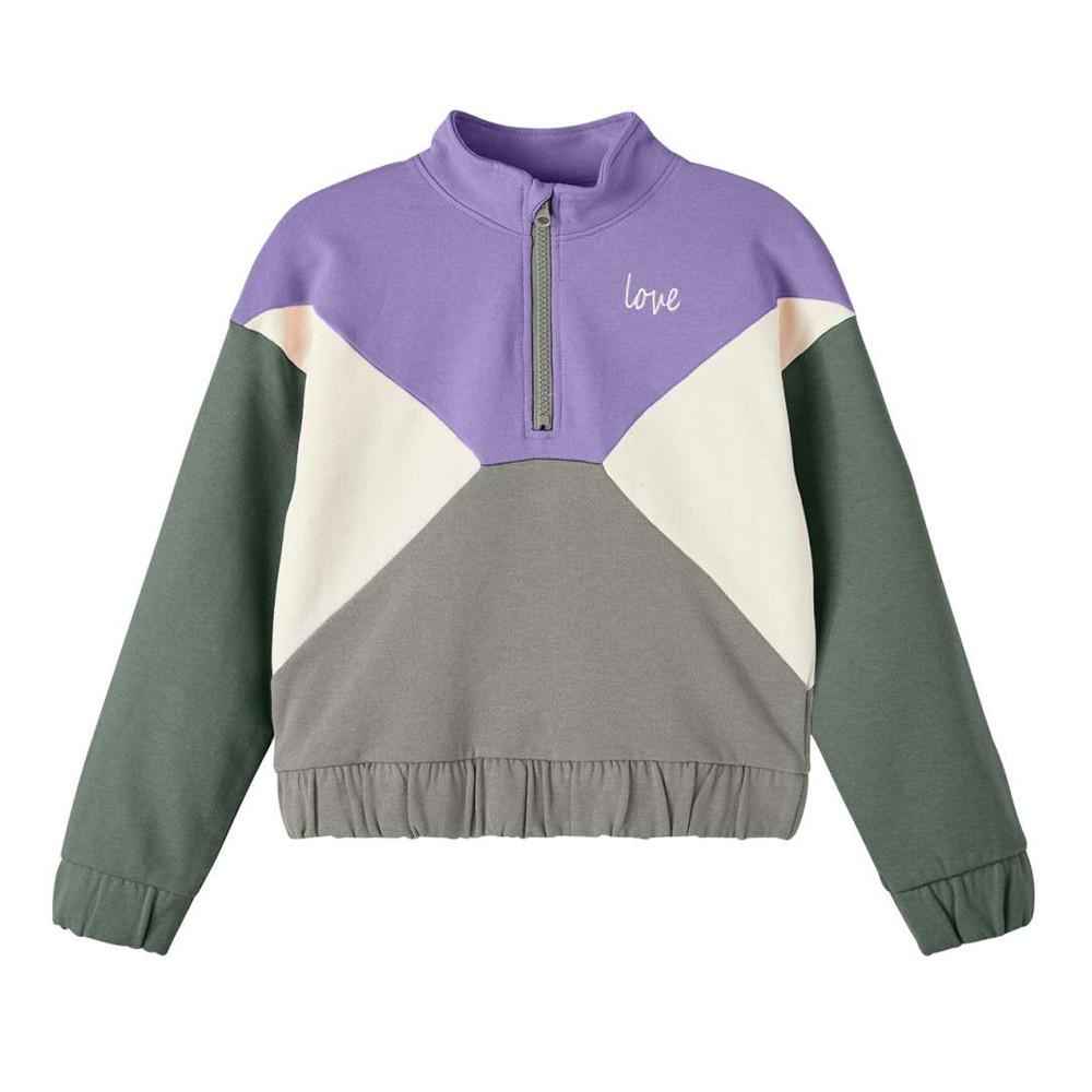 Sweat Vert/Violet Fille Name it Banina pas cher