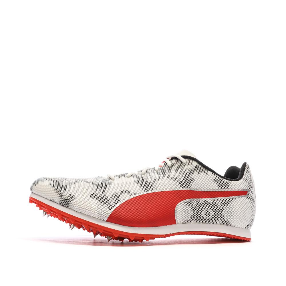 Chaussures d'athletismes Blanc/Gris/Rouge Homme Puma Evospeed pas cher