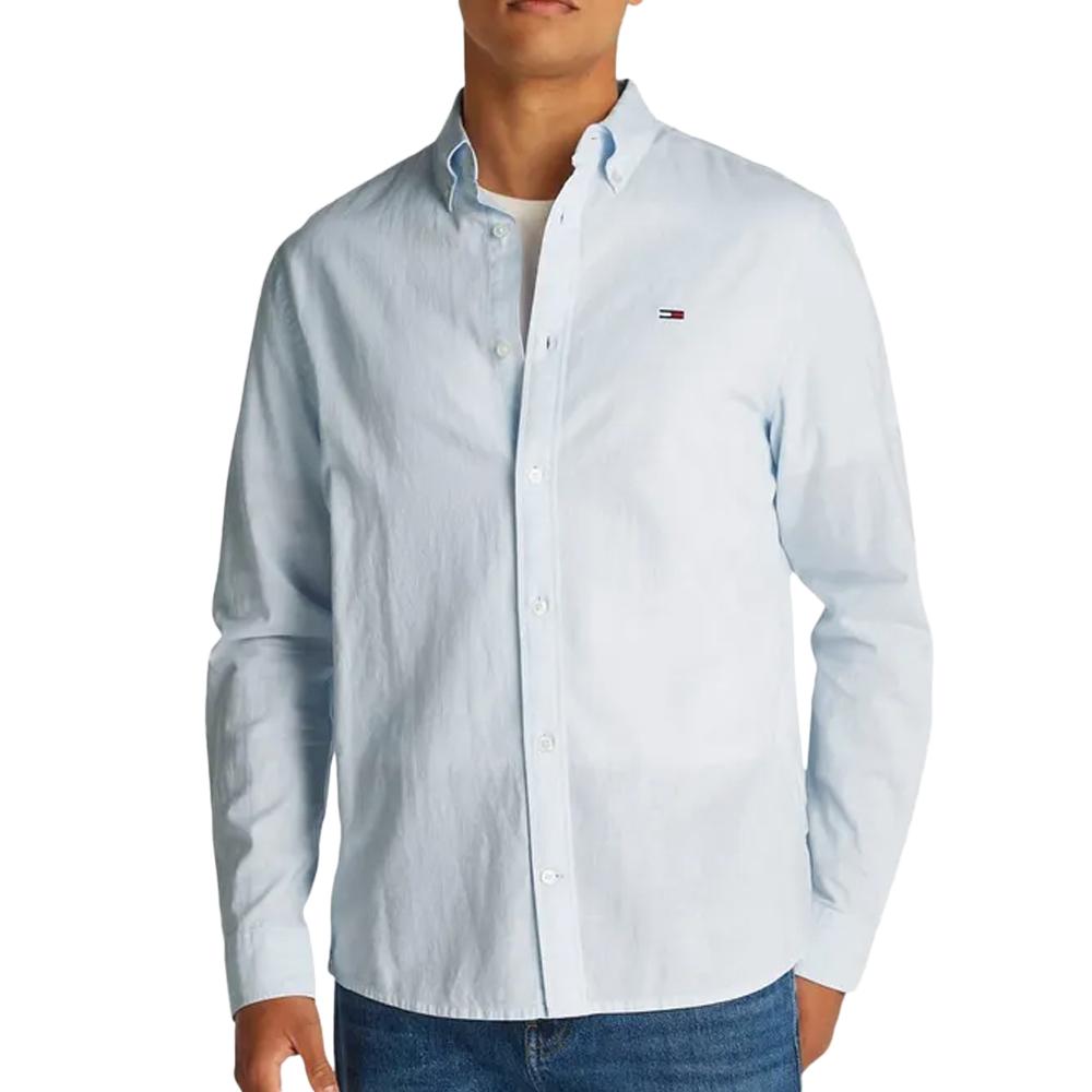 Chemise Bleu Homme Tommy Hilfiger Linen Blend-precious pas cher