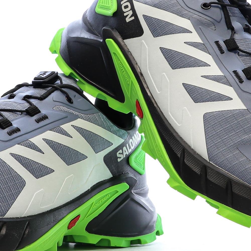 Chaussures de Trail Gris/Vertes Homme Salomon Supercross 4 vue 7
