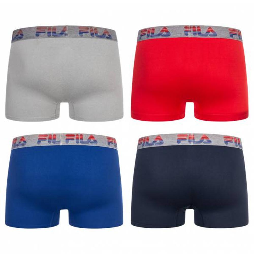 Pack X4 Boxers Marine/Rouge Homme Fila Brief vue 2