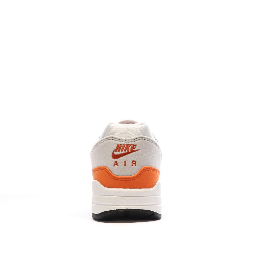 Baskets Blanches/Orange Femme Nike Air Max 1 vue 3