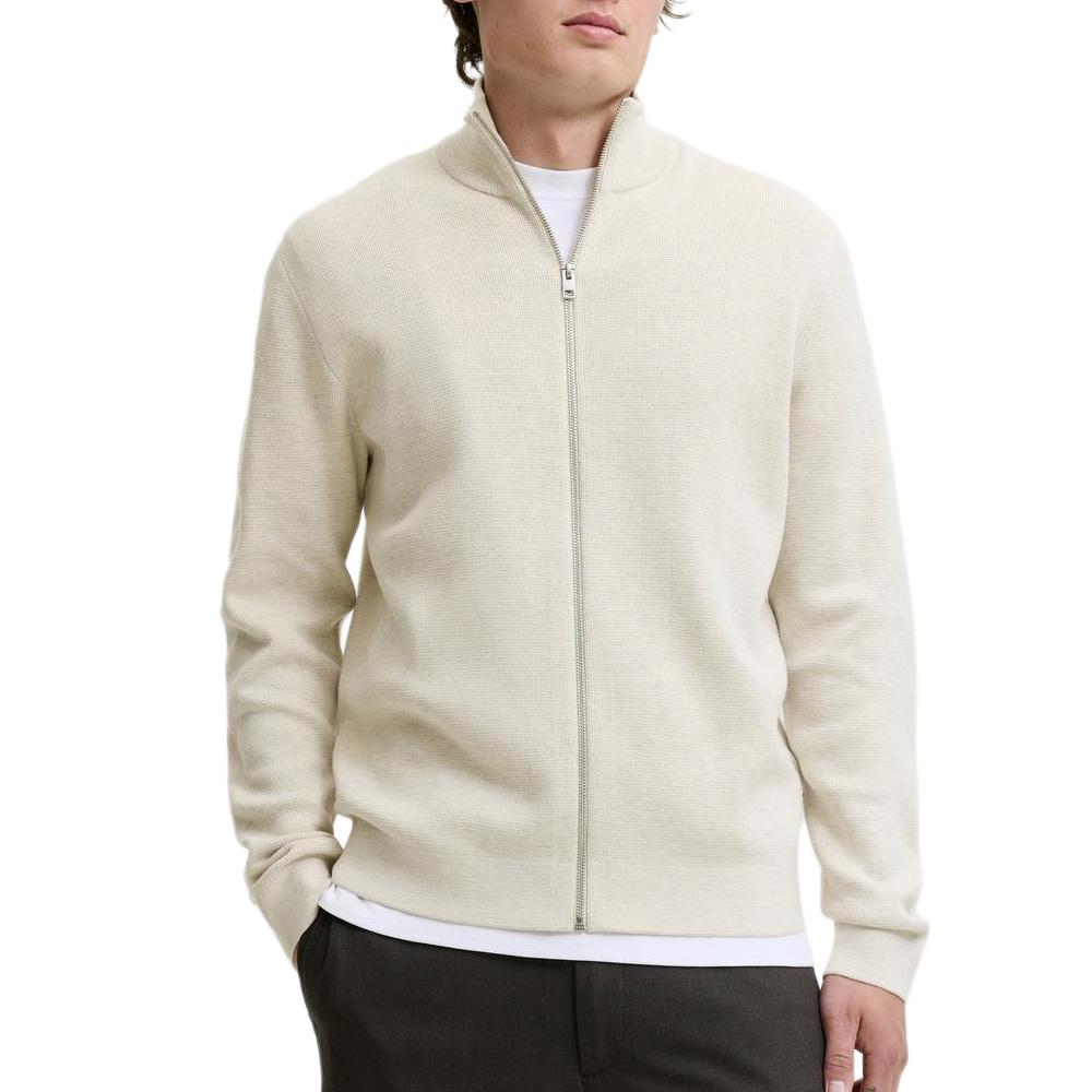 Pull Zippé Beige Homme Jack & Jones Milano pas cher