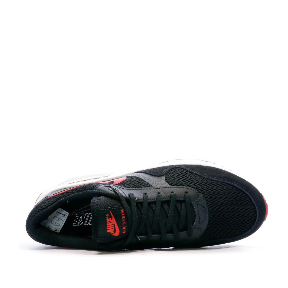 Baskets Noir/Rouge Homme Nike Air Max Systm vue 4