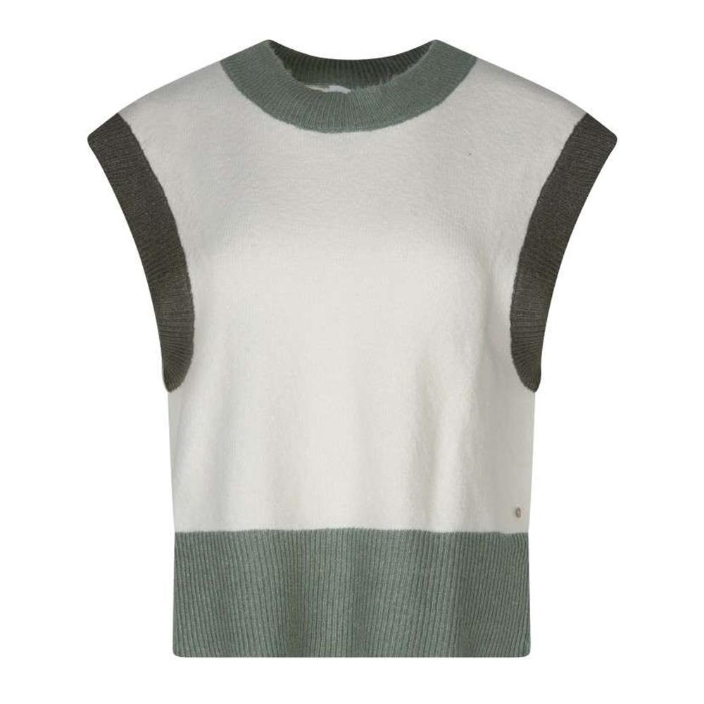 Pull Blanc/Vert FemmeTeddy Smith Silvia pas cher