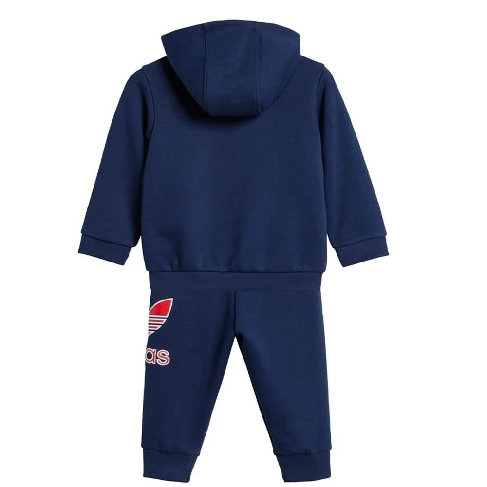 Sudadera con capucha de chándal Adidas para niño en azul marino y rojo ver 2