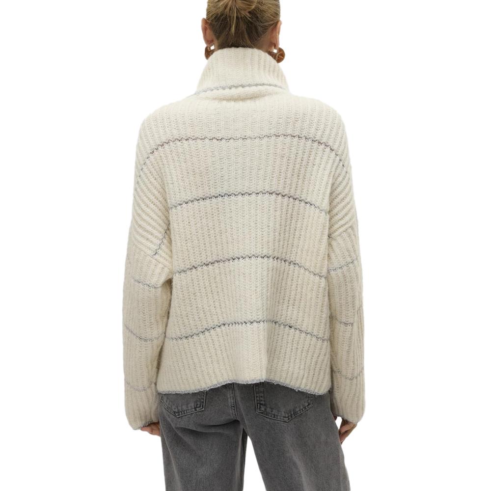 Pull Ecru/Argent Femme Vero Moda Shila vue 2