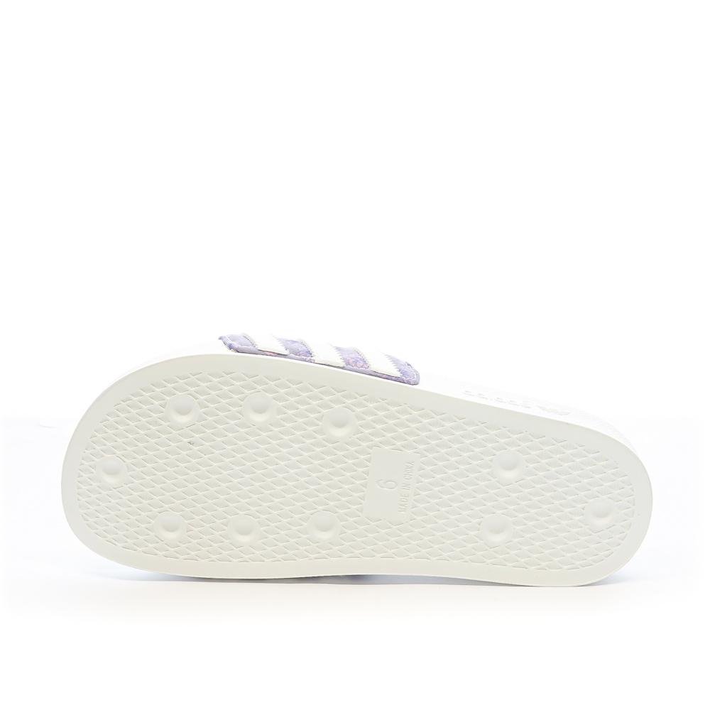 Claquettes Blanche/Mauve Femme Adidas Adilette HQ4294 vue 2