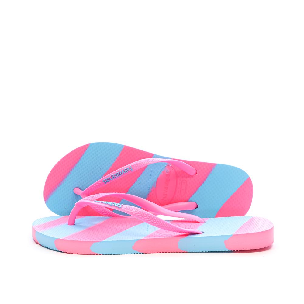 Tongs Rose/Turquoise Femme Havaianas Infrad pas cher