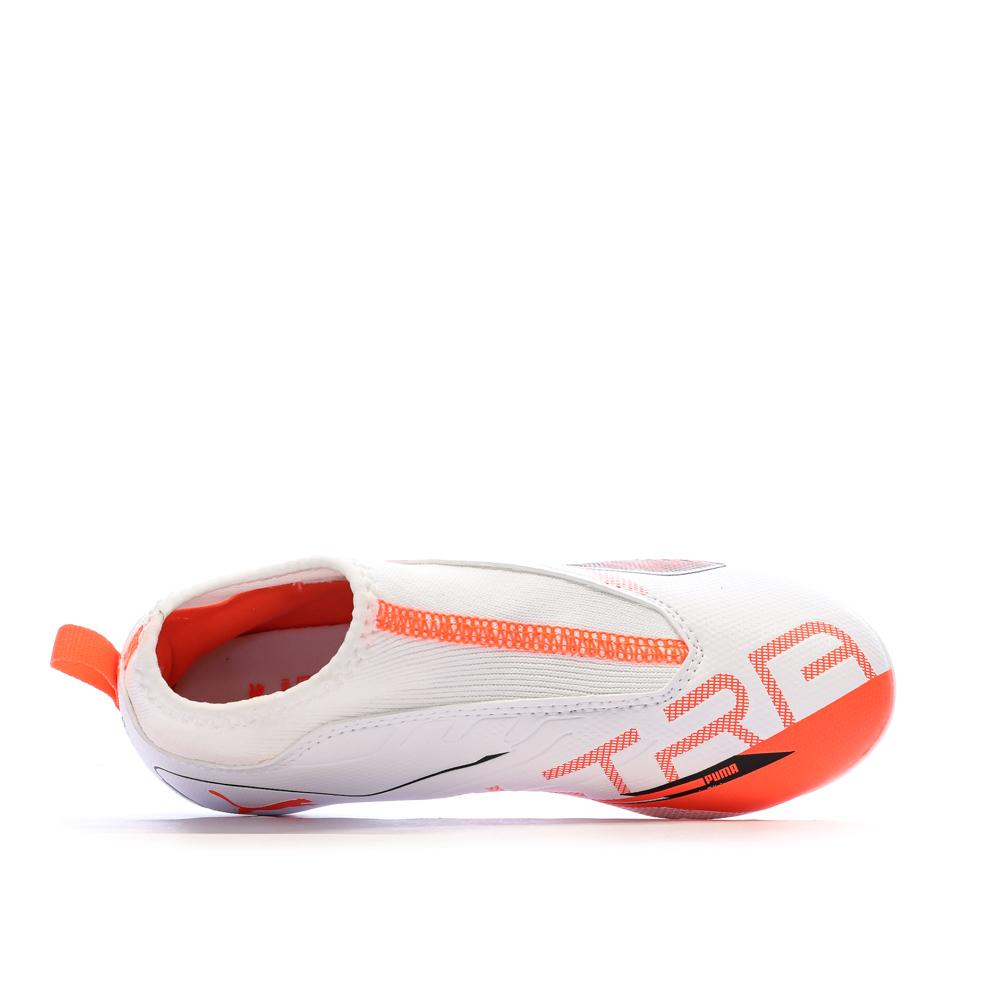Chaussures de football Blanc/Rouge Garçon Puma Ultra 5 vue 4