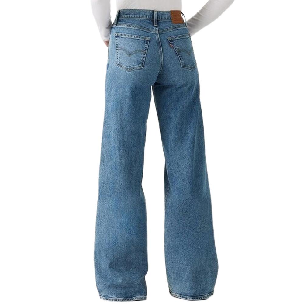 Jean Baggy Bleu Moyen Femme Levi's 728 Wide vue 2