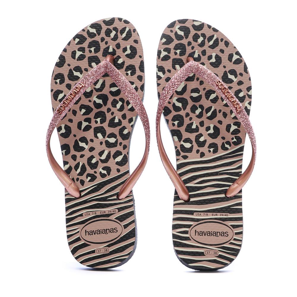 Tongs Noir/Rose Havaianas Slim Animal Infradito vue 3