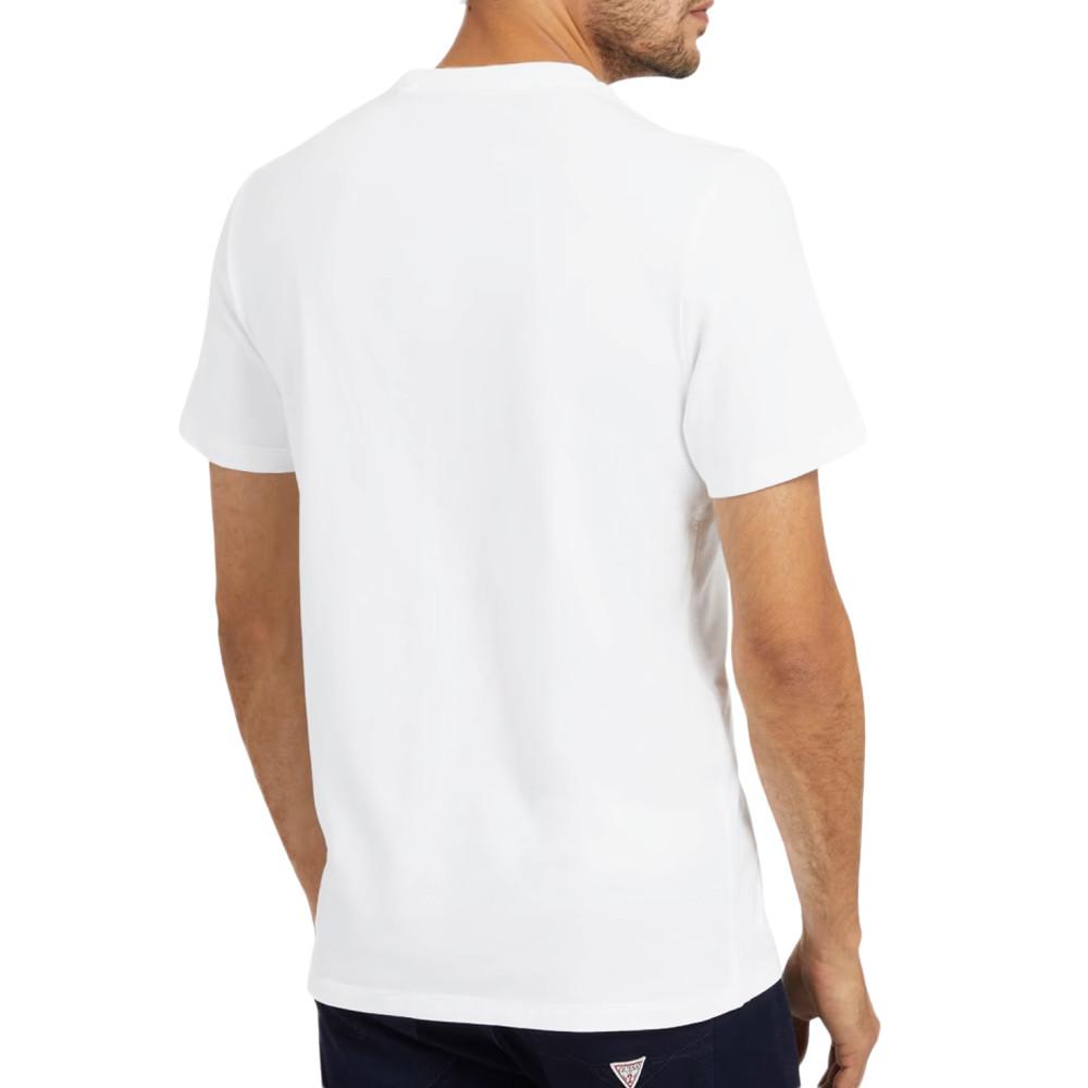 T-shirt Blanc Homme Guess Puff vue 2