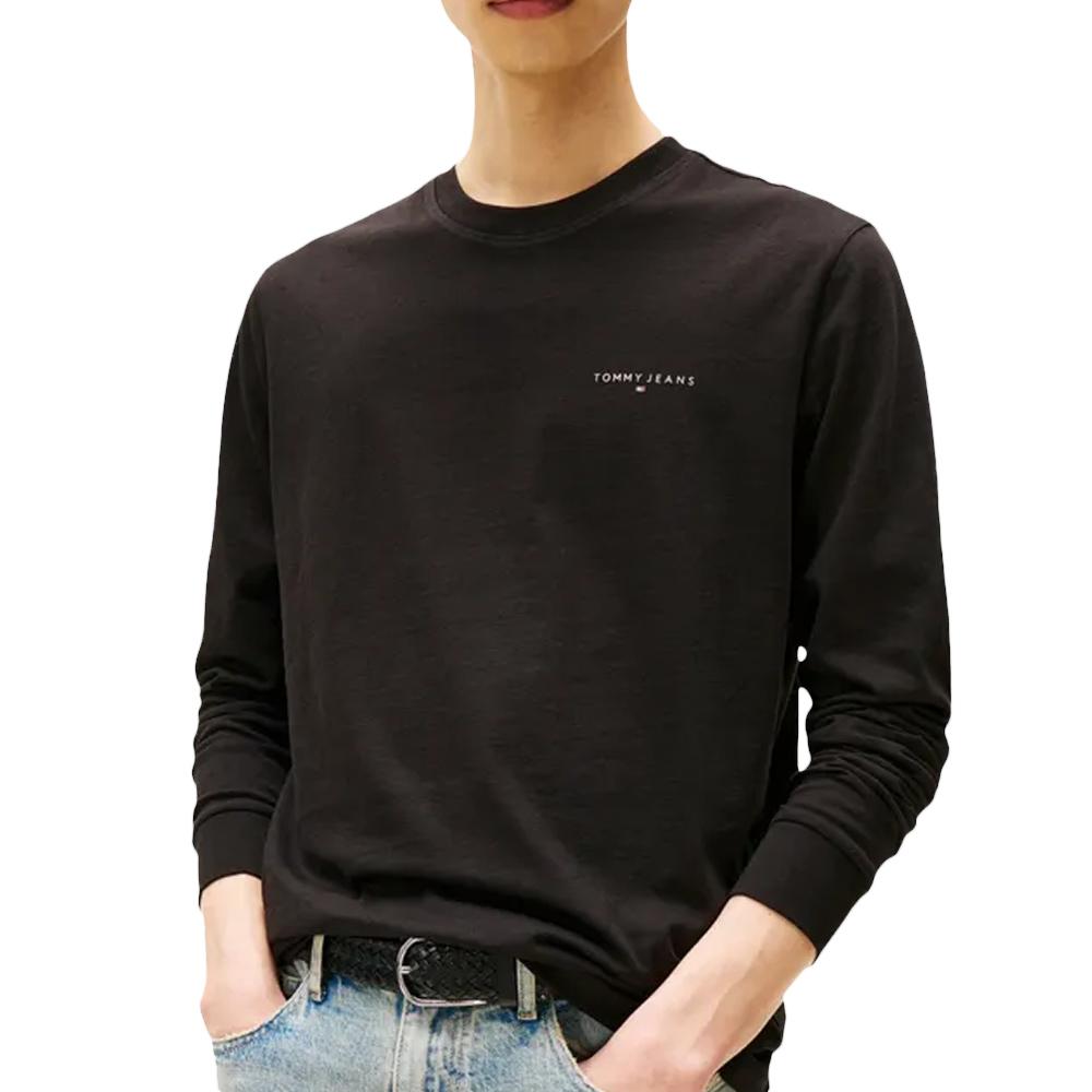 T-Shirt Manches Longues Noir Homme Tommy Hilfiger Chest pas cher