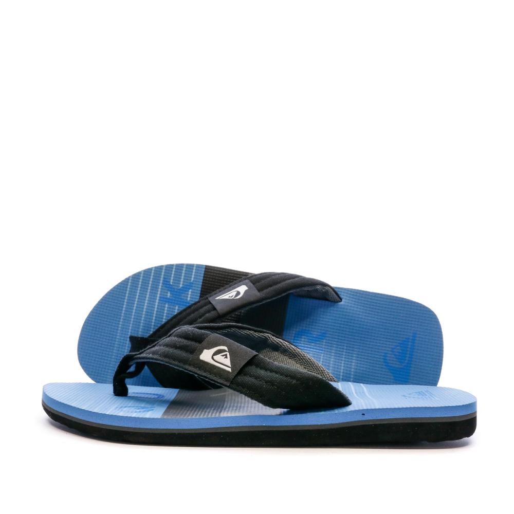 Tongs Bleu/Noir Garçon Quiksilver Molokaï Layback pas cher