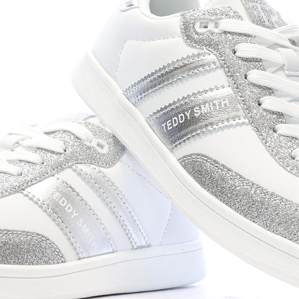 Weiße/Silberne Sneakers Damen Teddy Smith Plata Ansicht 7