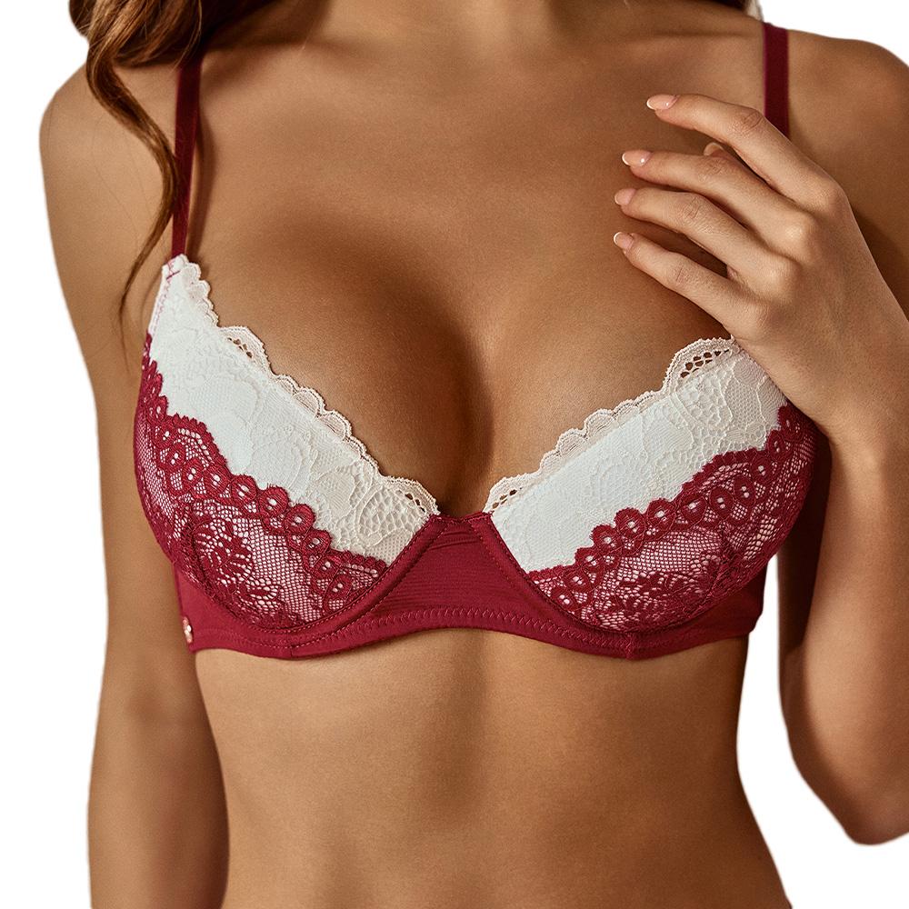 Soutien gorge Blanc/Rouge Femme Les Petites Bombes Lola vue 2
