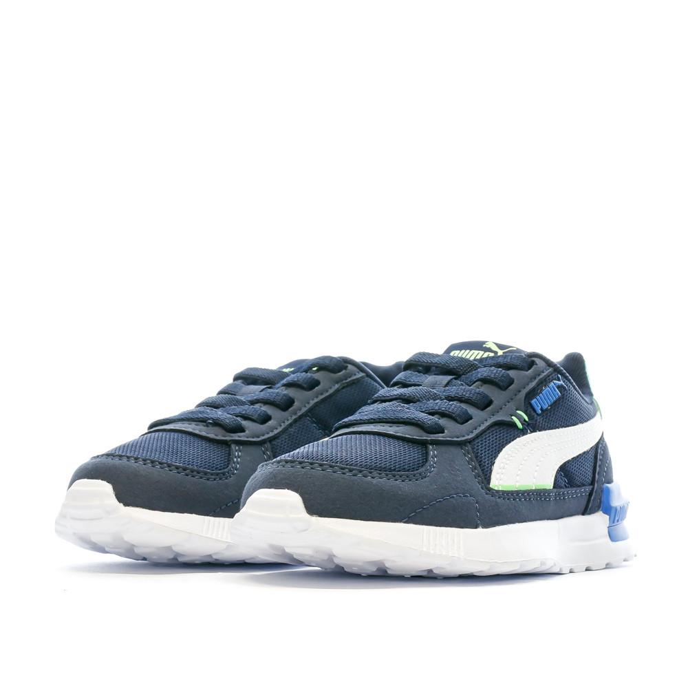 Baskets Gris/Blanc/Bleu Garçon Puma Graviton vue 6