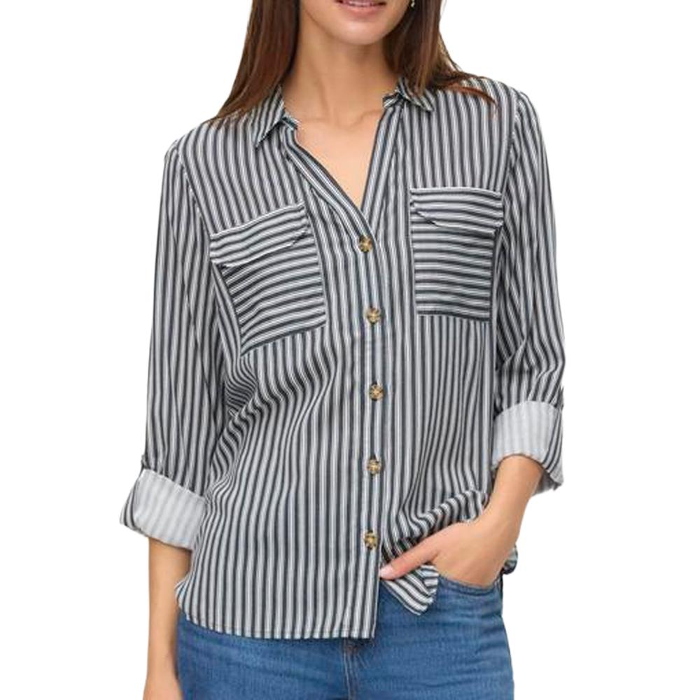 Chemise Noir/Blanches Femme Vero Moda Bumpy pas cher