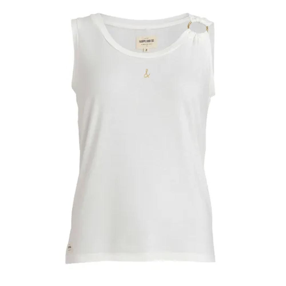 Débardeur Blanc Femme Happy & Co Anneau pas cher