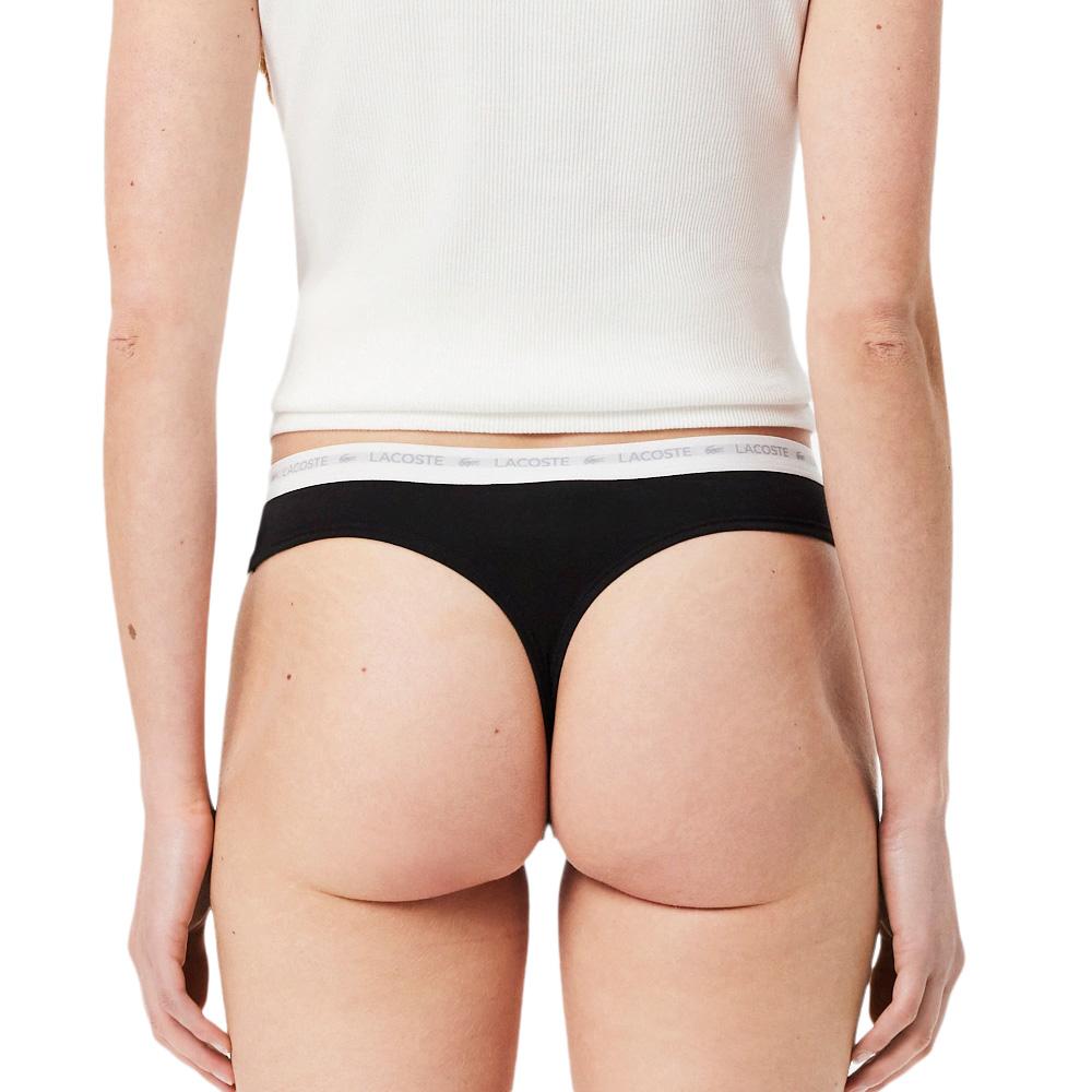 X3 Strings Noir Femme Lacoste coton stretch vue 3