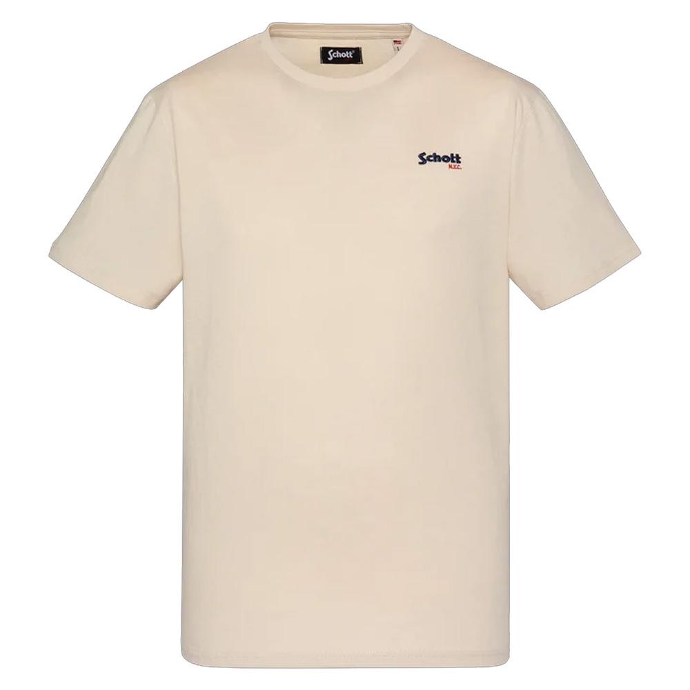T-shirt Beige Homme Schott EMB pas cher