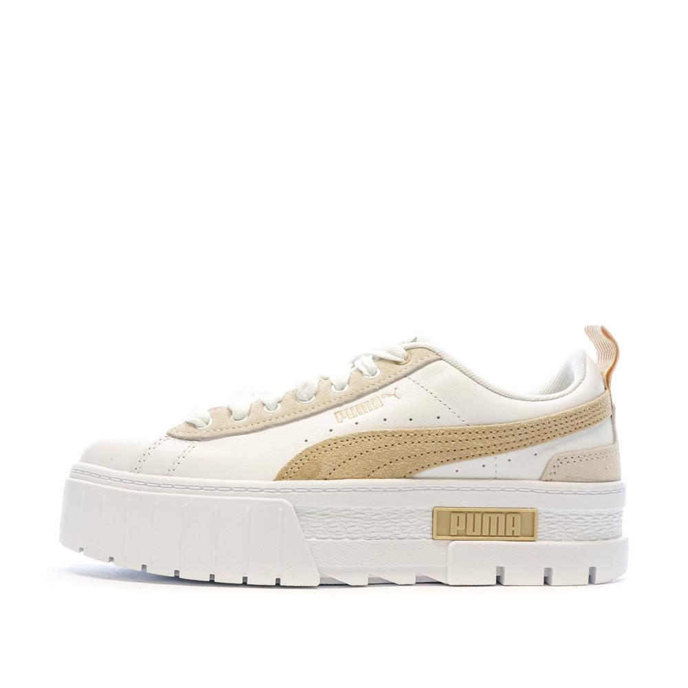 Baskets Blanc/Beige Femme Puma Mayze pas cher