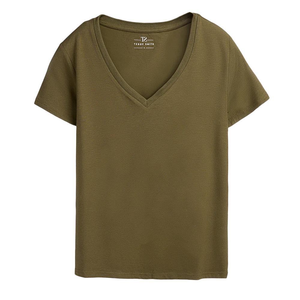 T-shirt Kaki Femme Teddy Smith Mia pas cher