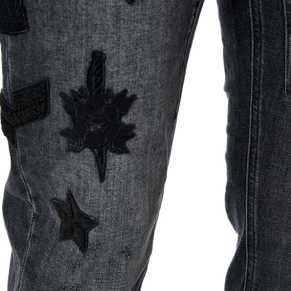 Jean Slim Noir Fantaisie Kaporal Riley vue 3