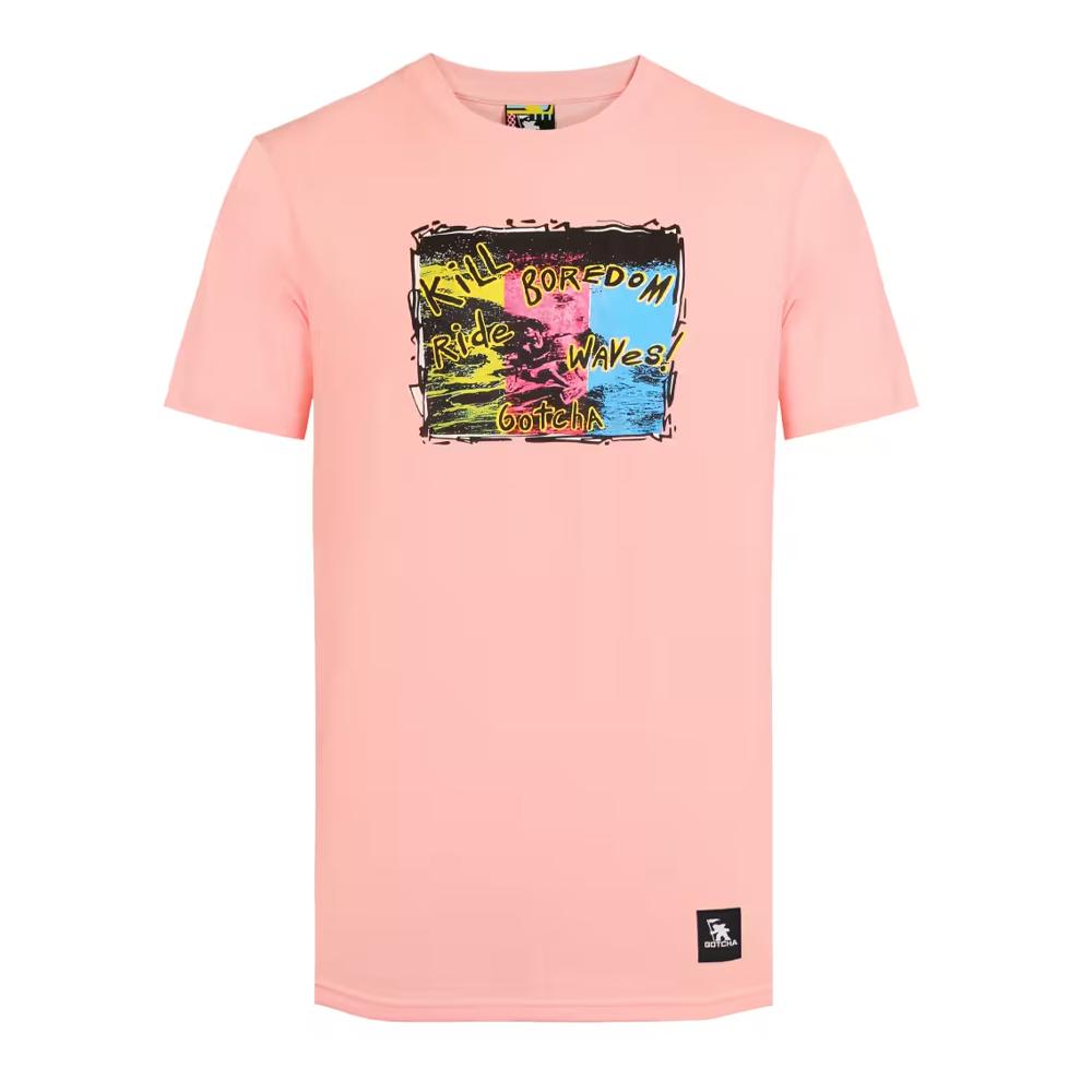 T-shirt Rose Homme Gotcha Wet pas cher