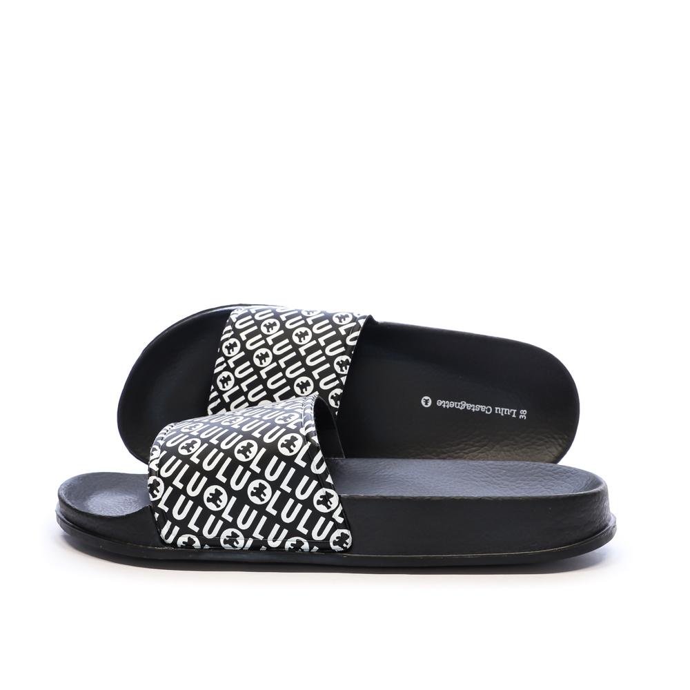 Claquettes Noir Femme Rose Lulu Castagnette Lydonie pas cher