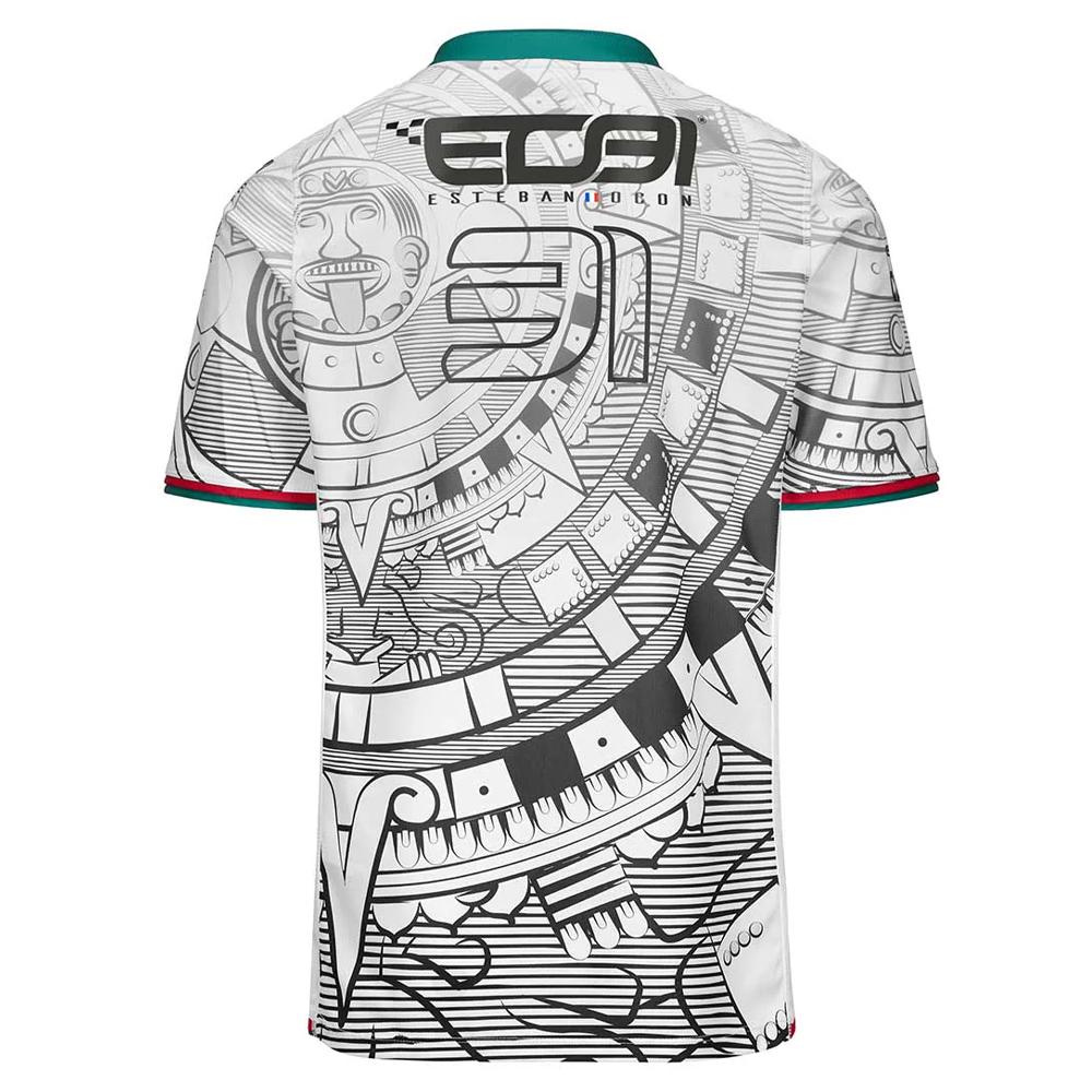 Maillot Kombat Blanc Homme Ocon BWT Kappa Alpine F1 Team 2024 vue 2