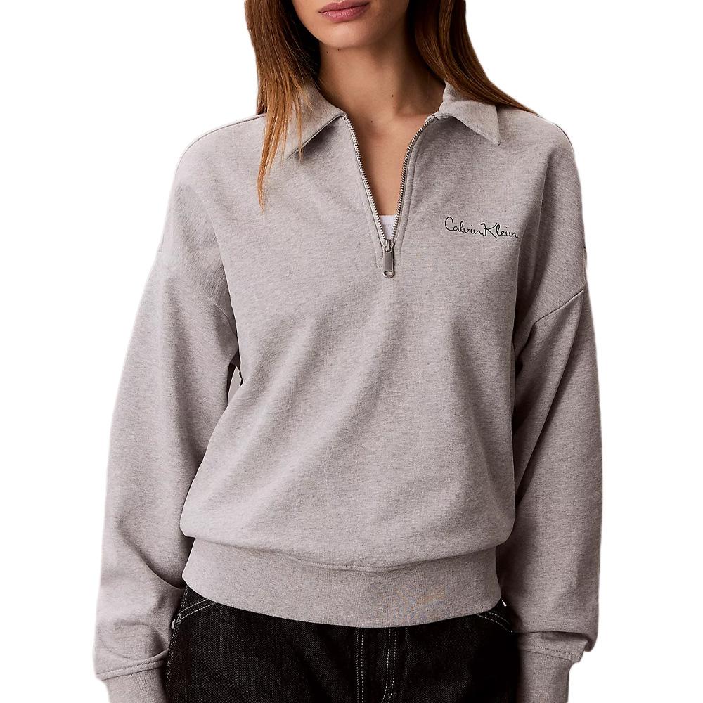 Sudadera de rizo gris Calvin Klein Jeans, Mujer barato