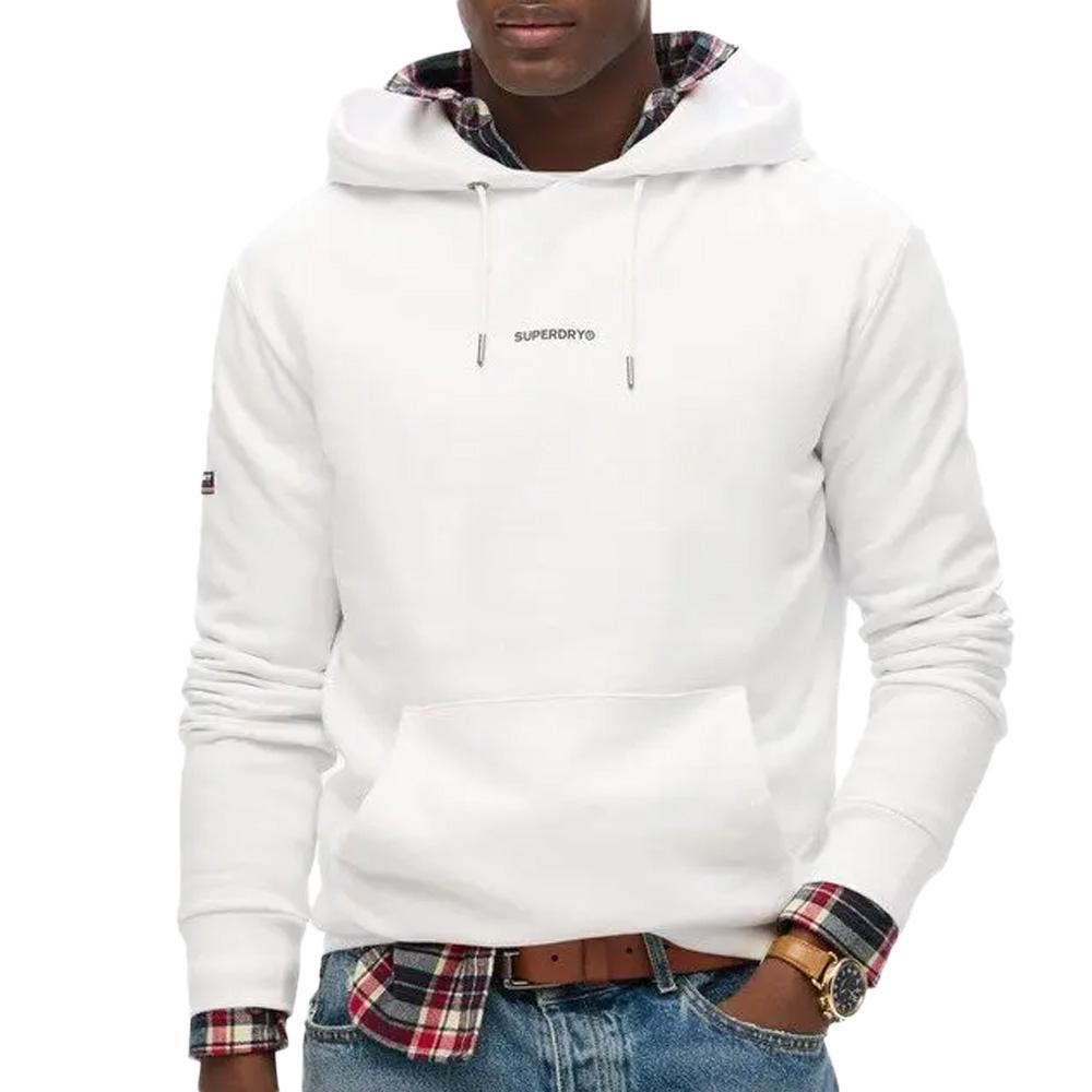 Sweat à Capuche Blanc Homme Superdry Plain Hood0 pas cher