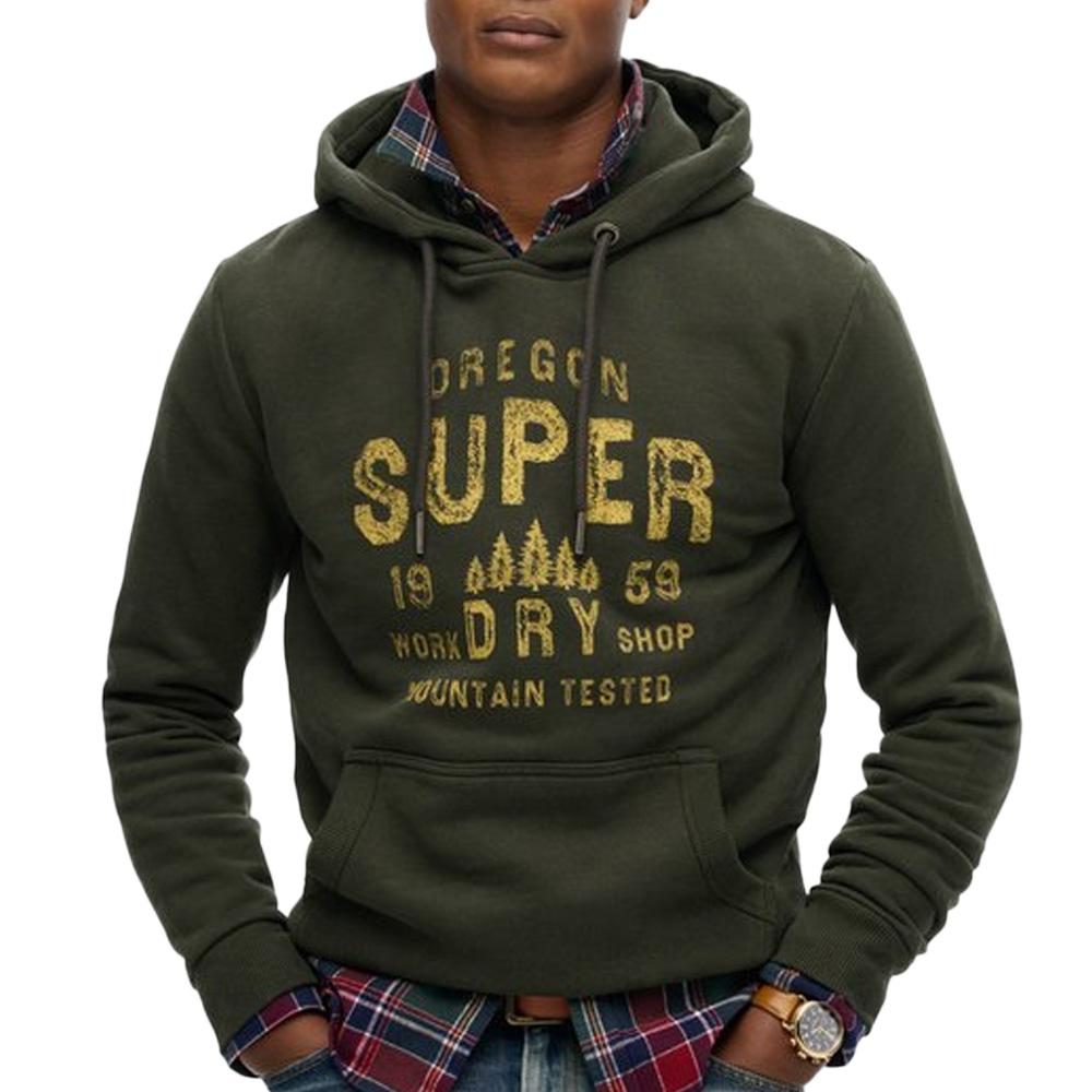 Sweat Olive Homme Superdry Work pas cher
