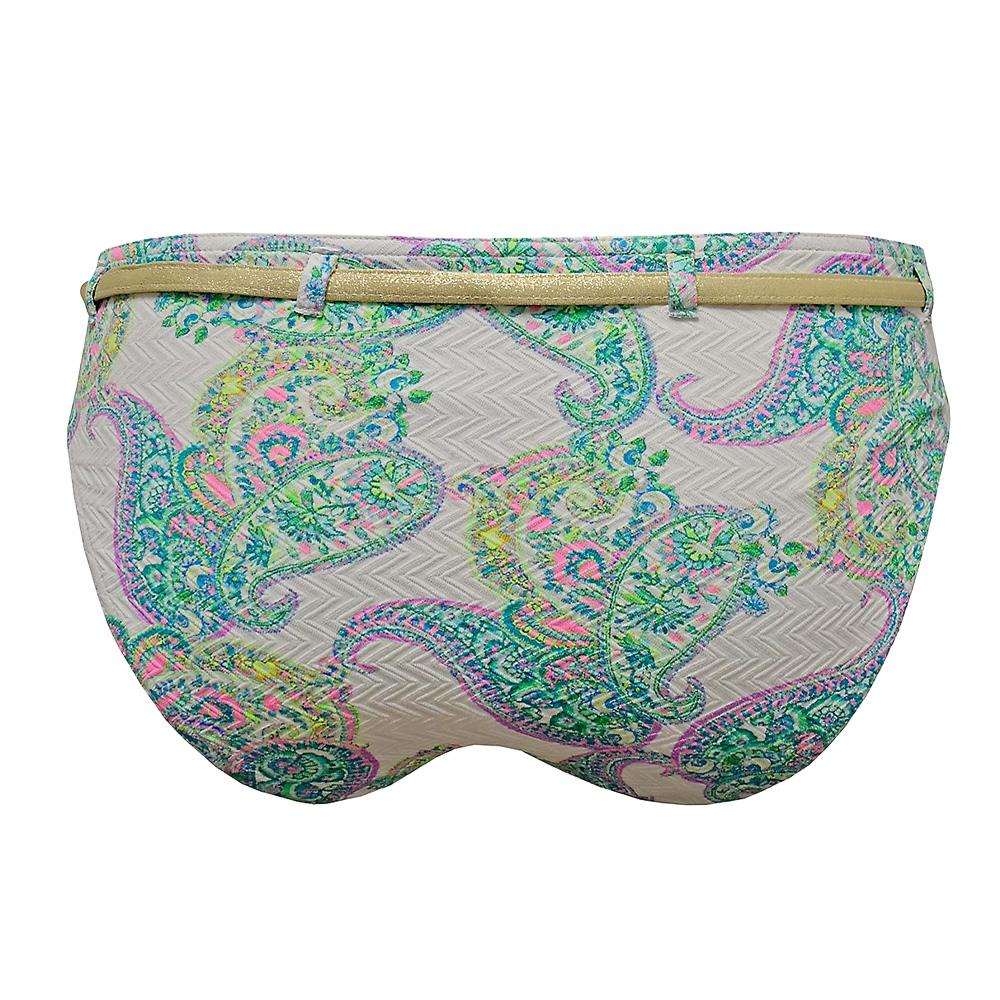 Weißes Bikini-Höschen für Damen mit Sandkorn-Anhänger Ansicht 2