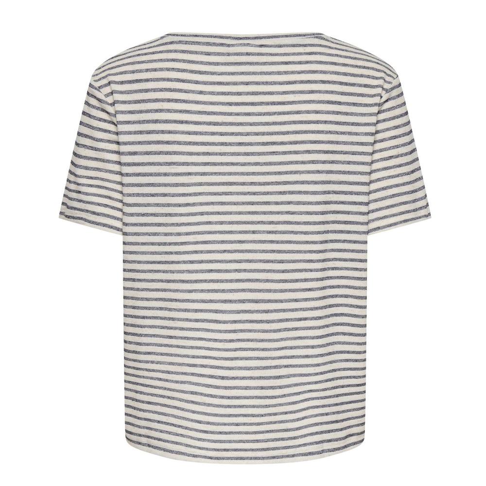 T-Shirt Beige/Marine Femme JDY Korna vue 2