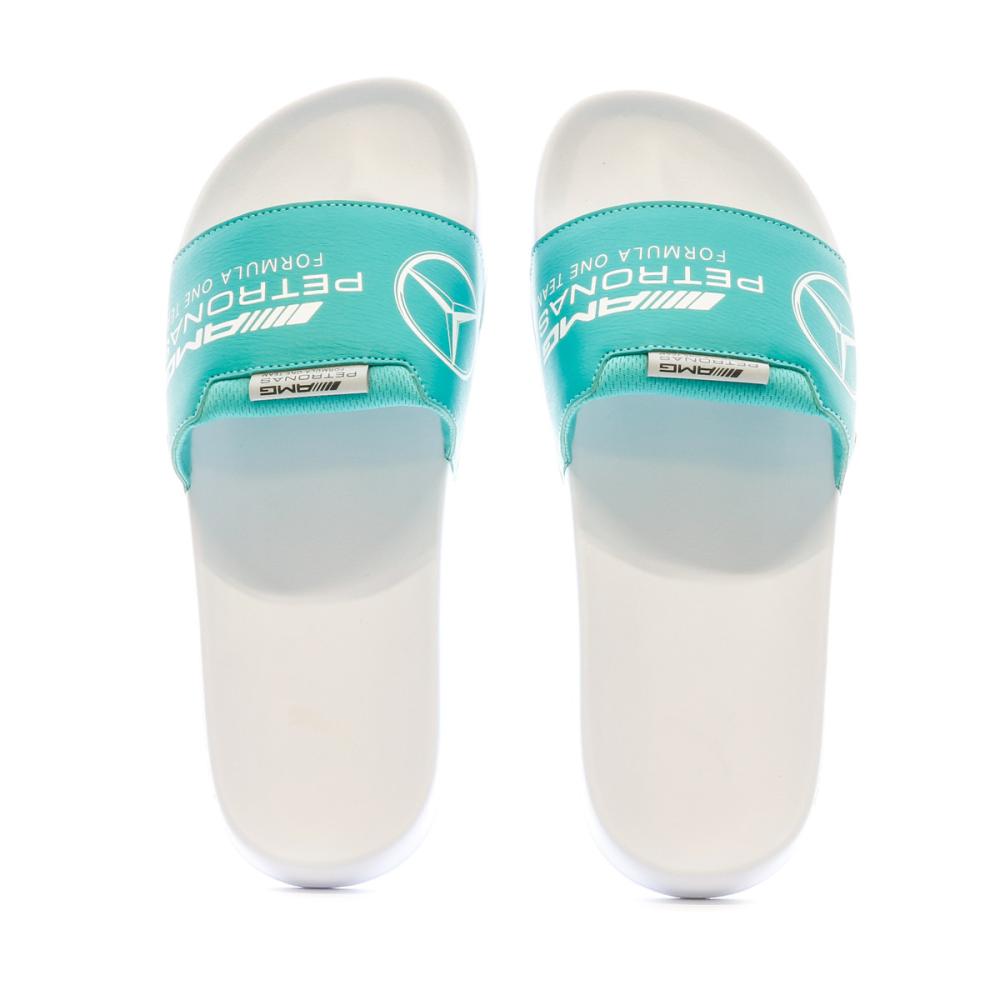 Claquettes Blanches/Bleu Homme Puma Mercedes Mapf1 Leadcat 20 vue 3