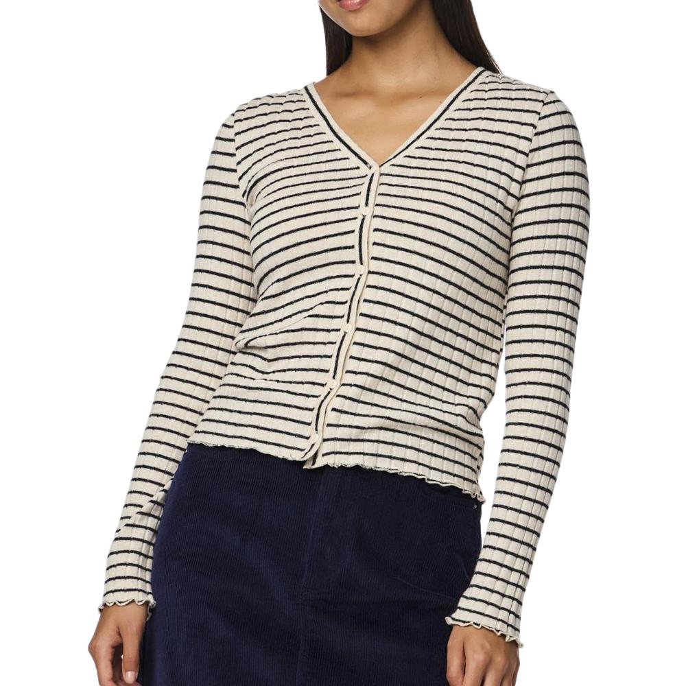 T-Shirt Manches Longues Beige Femme Pieces 17154805 pas cher