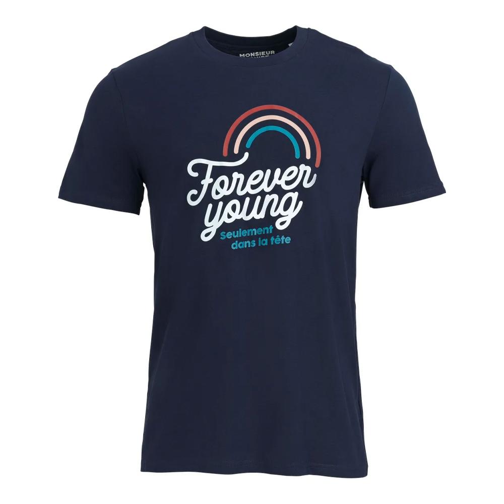 T-shirt Marine Homme Monsieur T-Shirt Forever Young pas cher