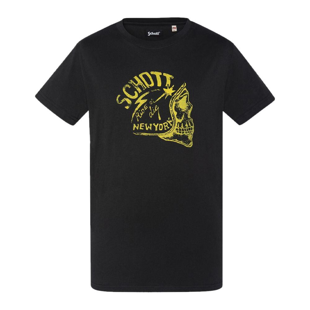 T-shirt Noir Homme Schott Tom21 pas cher